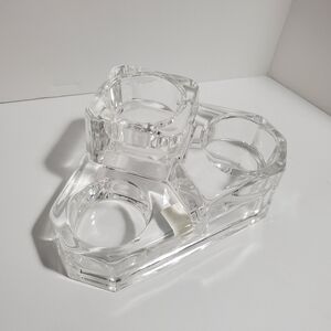 New Partylite P7965 Mini Crystal Castle 3 tier tealight candle holder